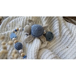 Nuggikette mit Schildkröte in graublau