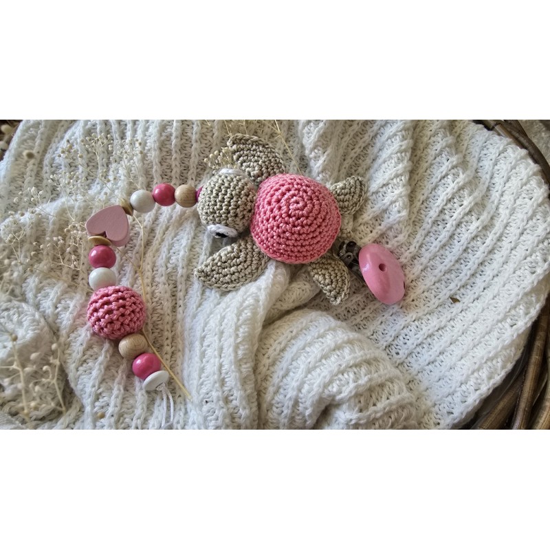Nuggikette mit Schildkröte in rosa