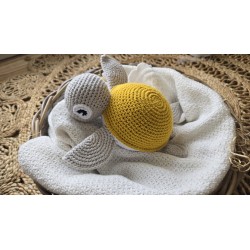 Schildkrötenspieluhr in senfgelb