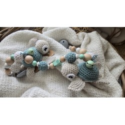 Kinderwagenkette mit Schildkröte in mint