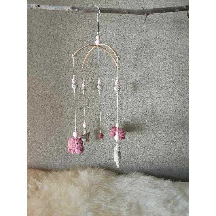 Mobile mit Nilpferden in rosa Mobile mit Nilpferden in rosa
